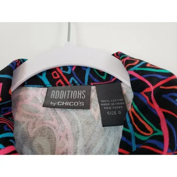 (JL) Additions by Chico's Women's Bomber Jacket Size 0 (S) Pockets Aztec Office - Picture 4 of 7